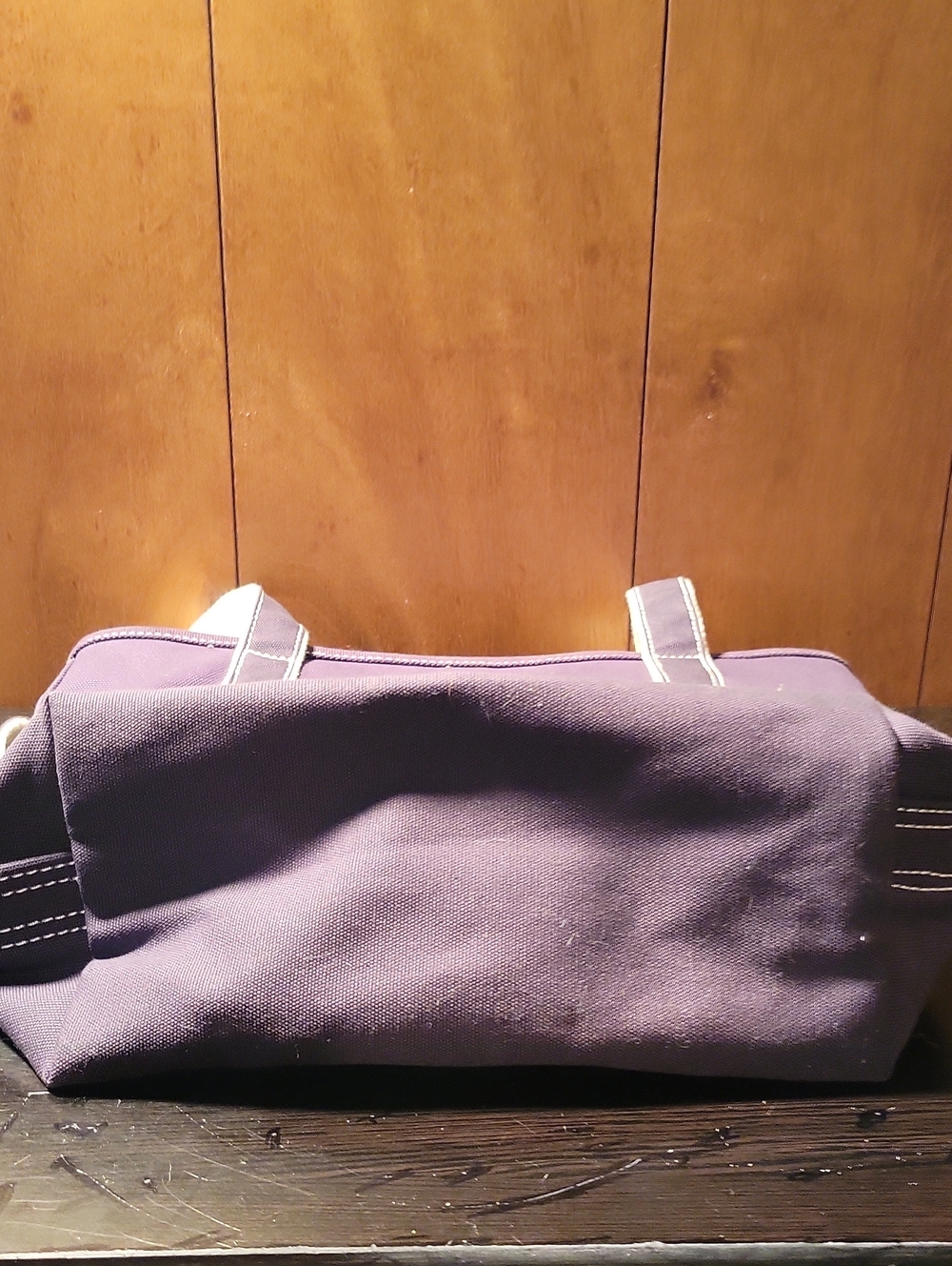 Lands' End Purple Canvas Tote with Contrast Straps - Picture 3 of 8